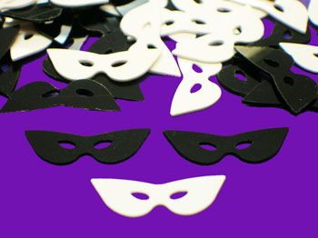 Mask Confetti, Black and White by the pound or packet